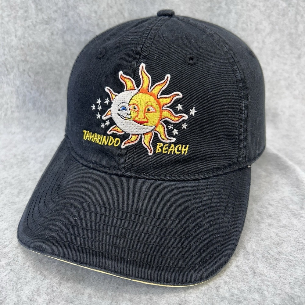 Sun Moon Design Mens Black Arte & Metal S.A. Dad Hat Tamarindo Beach OS